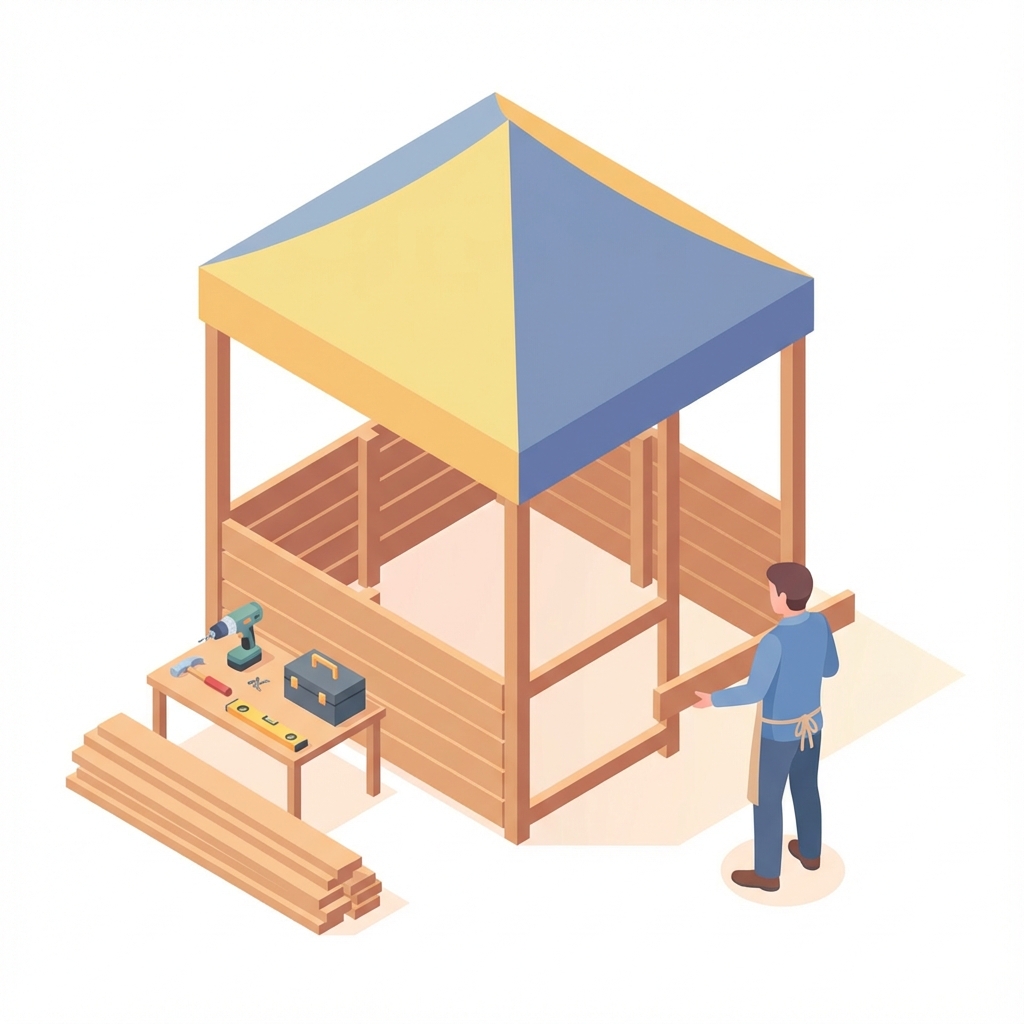 낭만팜상회 우드부스/ 연출 illustration